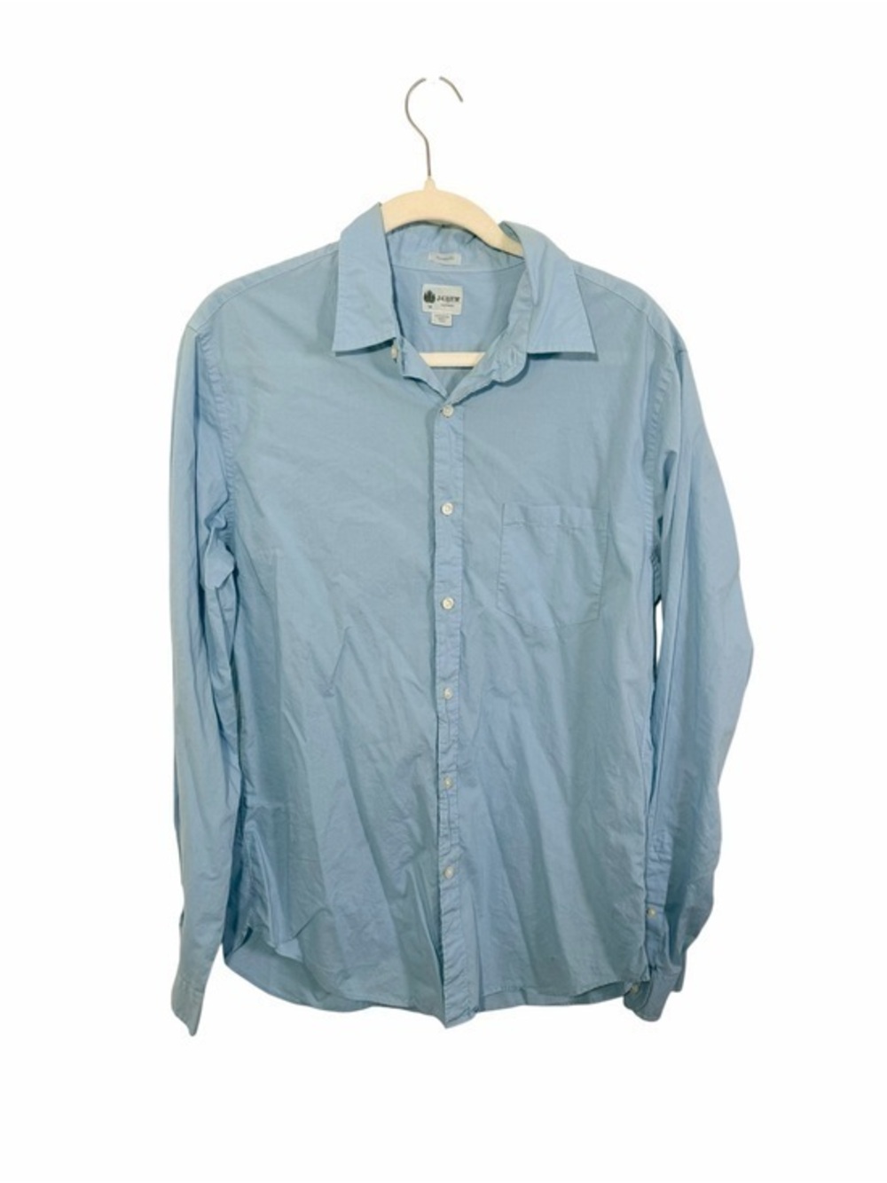 J. Crew Light Blue Men's Cotton Button-Down Shirt Long Sleeve Tailored Fit